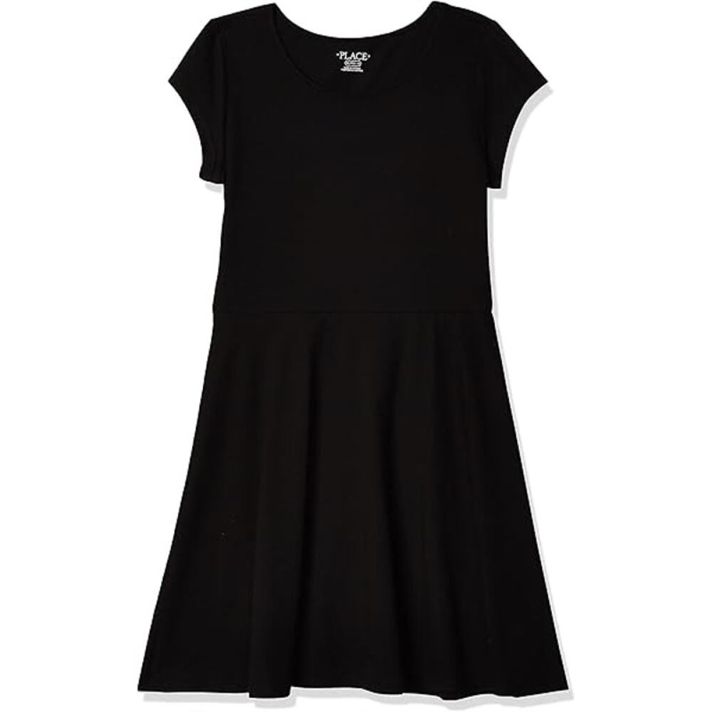 The Children's Place Girls Black Short Sleeve Mini Dress Youth Size XL 14